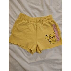 Pokémon Pikachu Yellow Kids Shorts Youth S 6 6X Elastic Waist Lounge